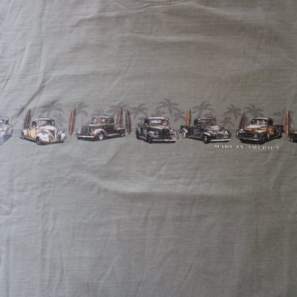 Green Oversized Vintage Truck Graphic Short Sleeve T-Shirt, 100% Cotton - Picture 2 of 5